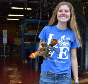 picture of Abby and a lobster