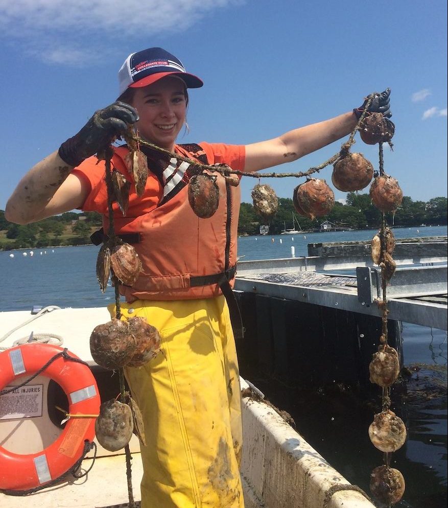 Woman with scallops